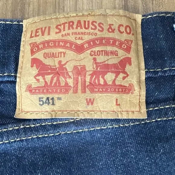 Levis 541 Jeans Mens Sz 44x29 Dark Wash Straight Denim Cotton Blend - Picture 7 of 7